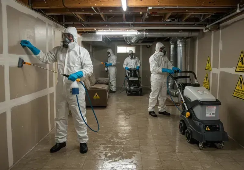 Basement Moisture Removal and Structural Drying process in Kellogg, ID